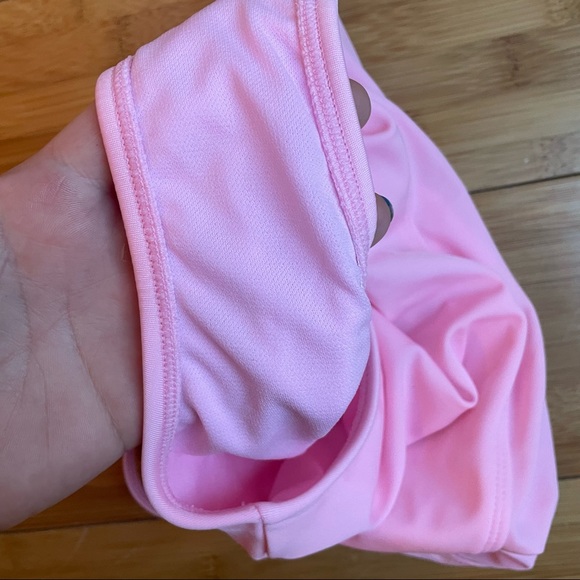 Girls pink one piece swimsuit swim wear sequin sz XS 4/5 - Picture 4 of 5